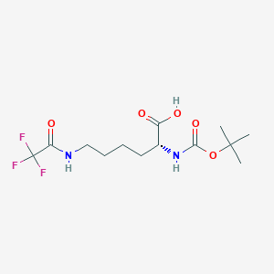 molecular formula C13H21F3N2O5 B558488 (R)-2-((tert-Butoxycarbonyl)amino)-6-(2,2,2-trifluoroacetamido)hexanoic acid CAS No. 96561-04-5