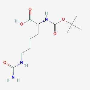 molecular formula C12H23N3O5 B558510 (R)-2-((tert-Butoxycarbonyl)amino)-6-ureidohexanoic acid CAS No. 121080-97-5