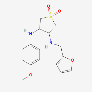 molecular formula C16H20N2O4S B5585138 4-N-(furan-2-ylmethyl)-3-N-(4-methoxyphenyl)-1,1-dioxothiolane-3,4-diamine 