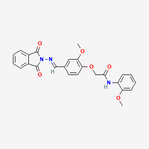 molecular formula C25H21N3O6 B5585157 2-[4-[(E)-(1,3-dioxoisoindol-2-yl)iminomethyl]-2-methoxyphenoxy]-N-(2-methoxyphenyl)acetamide 