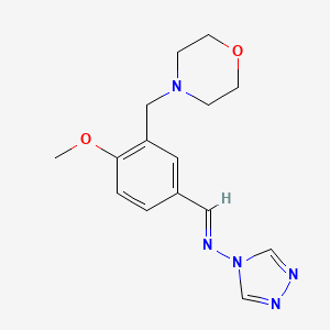 molecular formula C15H19N5O2 B5585245 N-[4-methoxy-3-(4-morpholinylmethyl)benzylidene]-4H-1,2,4-triazol-4-amine 