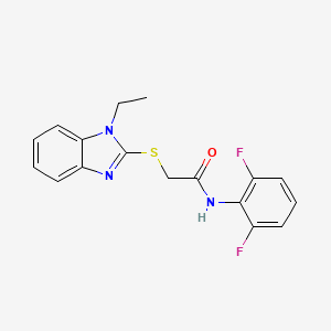 molecular formula C17H15F2N3OS B5585274 N-(2,6-difluorophenyl)-2-[(1-ethyl-1H-benzimidazol-2-yl)thio]acetamide 