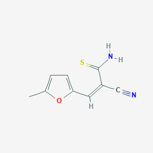molecular formula C9H8N2OS B5585309 (2Z)-2-(aminothioxomethyl)-3-(5-methyl(2-furyl))prop-2-enenitrile 