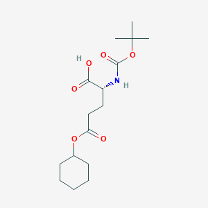 molecular formula C16H27NO6 B558532 (R)-2-((tert-Butoxycarbonyl)amino)-5-(cyclohexyloxy)-5-oxopentanoic acid CAS No. 133464-27-4