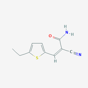 molecular formula C10H10N2OS B5585383 (2Z)-2-cyano-3-(5-ethyl(2-thienyl))prop-2-enamide CAS No. 5654-39-7
