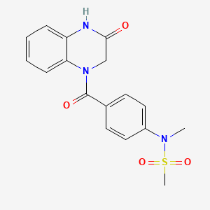 molecular formula C17H17N3O4S B5585489 N-methyl-N-[4-(3-oxo-2,4-dihydroquinoxaline-1-carbonyl)phenyl]methanesulfonamide 