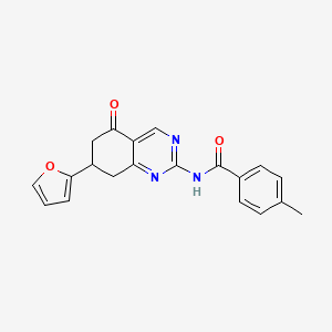 molecular formula C20H17N3O3 B5585496 N-(7-(furan-2-yl)-5-oxo-5,6,7,8-tetrahydroquinazolin-2-yl)-4-methylbenzamide 
