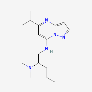 molecular formula C16H27N5 B5585589 N~1~-(5-isopropylpyrazolo[1,5-a]pyrimidin-7-yl)-N~2~,N~2~-dimethylpentane-1,2-diamine 