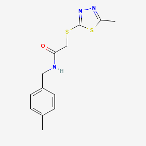 molecular formula C13H15N3OS2 B5585603 2-[(5-METHYL-1,3,4-THIADIAZOL-2-YL)SULFANYL]-N-[(4-METHYLPHENYL)METHYL]ACETAMIDE 