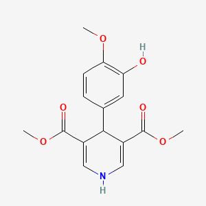 molecular formula C16H17NO6 B5585636 3,5-DIMETHYL 4-(3-HYDROXY-4-METHOXYPHENYL)-1,4-DIHYDROPYRIDINE-3,5-DICARBOXYLATE 