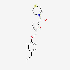 molecular formula C19H23NO3S B5585649 4-{5-[(4-propylphenoxy)methyl]-2-furoyl}thiomorpholine 