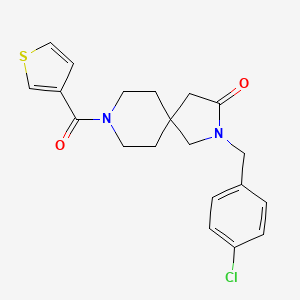 molecular formula C20H21ClN2O2S B5585674 2-(4-chlorobenzyl)-8-(3-thienylcarbonyl)-2,8-diazaspiro[4.5]decan-3-one 