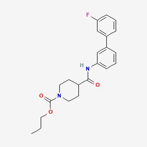 molecular formula C22H25FN2O3 B5585691 propyl 4-{[(3'-fluorobiphenyl-3-yl)amino]carbonyl}piperidine-1-carboxylate 