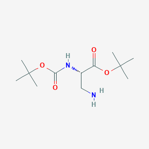 molecular formula C12H24N2O4 B558571 (S)-tert-Butyl 3-amino-2-((tert-butoxycarbonyl)amino)propanoate CAS No. 77215-54-4