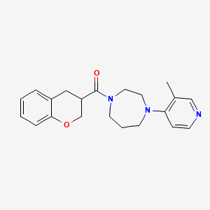 molecular formula C21H25N3O2 B5585771 1-(3,4-dihydro-2H-chromen-3-ylcarbonyl)-4-(3-methylpyridin-4-yl)-1,4-diazepane 