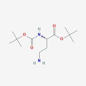 molecular formula C13H26N2O4 B558580 (S)-tert-Butyl 4-amino-2-((tert-butoxycarbonyl)amino)butanoate CAS No. 190447-69-9