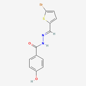 molecular formula C12H9BrN2O2S B5585846 N-[(E)-(5-bromothiophen-2-yl)methylideneamino]-4-hydroxybenzamide 