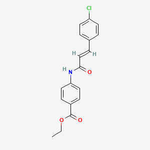 molecular formula C18H16ClNO3 B5585908 ethyl 4-[[(E)-3-(4-chlorophenyl)prop-2-enoyl]amino]benzoate 