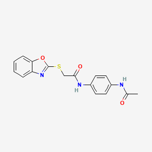 molecular formula C17H15N3O3S B5586048 N-[4-(acetylamino)phenyl]-2-(1,3-benzoxazol-2-ylsulfanyl)acetamide 
