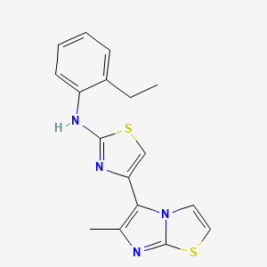 molecular formula C17H16N4S2 B5586069 N-(2-ethylphenyl)-N-[4-(6-methylimidazo[2,1-b][1,3]thiazol-5-yl)-1,3-thiazol-2-yl]amine 