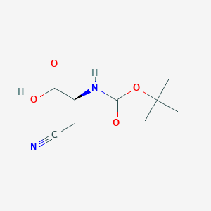 molecular formula C9H14N2O4 B558610 (S)-2-((tert-Butoxycarbonyl)amino)-3-cyanopropanoic acid CAS No. 45159-34-0