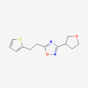 molecular formula C12H14N2O2S B5586201 3-(Oxolan-3-yl)-5-(2-thiophen-2-ylethyl)-1,2,4-oxadiazole 