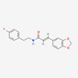 molecular formula C18H16FNO3 B5586227 (E)-3-(1,3-BENZODIOXOL-5-YL)-N-(4-FLUOROPHENETHYL)-2-PROPENAMIDE 