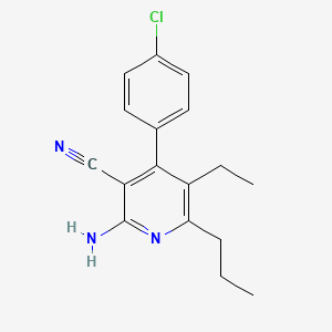 molecular formula C17H18ClN3 B5586265 2-Amino-4-(4-chlorophenyl)-5-ethyl-6-propylpyridine-3-carbonitrile 