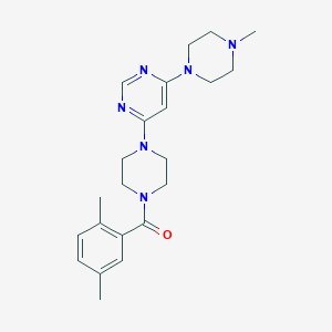 molecular formula C22H30N6O B5586272 4-[4-(2,5-dimethylbenzoyl)-1-piperazinyl]-6-(4-methyl-1-piperazinyl)pyrimidine 