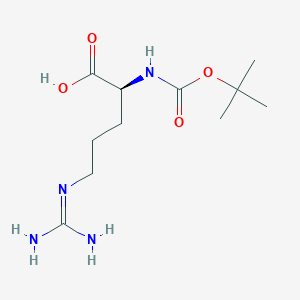 molecular formula C11H22N4O4 B558629 (S)-2-((tert-Butoxycarbonyl)amino)-5-guanidinopentanoic acid CAS No. 13726-76-6