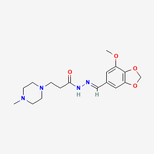 molecular formula C17H24N4O4 B5586390 N-[(E)-(7-methoxy-1,3-benzodioxol-5-yl)methylideneamino]-3-(4-methylpiperazin-1-yl)propanamide 
