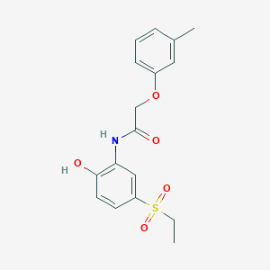 molecular formula C17H19NO5S B5586402 N~1~-[5-(ETHYLSULFONYL)-2-HYDROXYPHENYL]-2-(3-METHYLPHENOXY)ACETAMIDE 