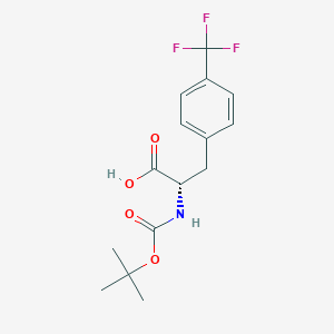 molecular formula C15H18F3NO4 B558654 (S)-2-((tert-Butoxycarbonyl)amino)-3-(4-(trifluoromethyl)phenyl)propanoic acid CAS No. 114873-07-3