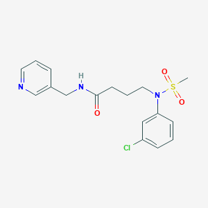 molecular formula C17H20ClN3O3S B5586557 4-[(3-chlorophenyl)(methylsulfonyl)amino]-N-(pyridin-3-ylmethyl)butanamide 