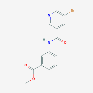 molecular formula C14H11BrN2O3 B5586672 methyl 3-(5-bromonicotinamido)benzoate 