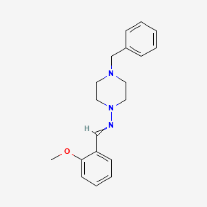 molecular formula C19H23N3O B5586747 N-(4-benzylpiperazin-1-yl)-1-(2-methoxyphenyl)methanimine 