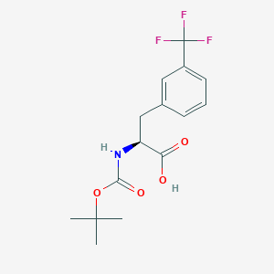 molecular formula C15H18F3NO4 B558681 (S)-2-((tert-Butoxycarbonyl)amino)-3-(3-(trifluoromethyl)phenyl)propanoic acid CAS No. 142995-31-1