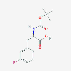 molecular formula C14H18FNO4 B558692 N-((1,1-Dimethylethoxy)carbonyl)-3-fluoro-L-phenylalanine CAS No. 114873-01-7