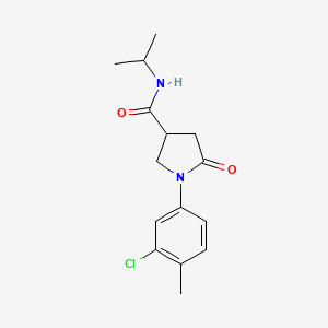 molecular formula C15H19ClN2O2 B5586991 1-(3-chloro-4-methylphenyl)-5-oxo-N-(propan-2-yl)pyrrolidine-3-carboxamide 