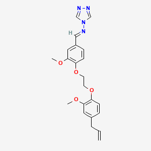 molecular formula C22H24N4O4 B5587050 N-[(E)-(3-methoxy-4-{2-[2-methoxy-4-(prop-2-en-1-yl)phenoxy]ethoxy}phenyl)methylidene]-4H-1,2,4-triazol-4-amine 