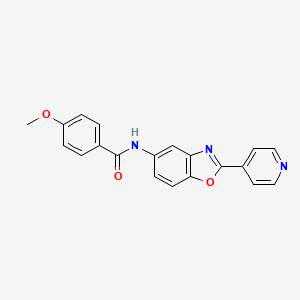 molecular formula C20H15N3O3 B5587143 4-methoxy-N-[2-(pyridin-4-yl)-1,3-benzoxazol-5-yl]benzamide 