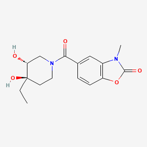 molecular formula C16H20N2O5 B5587159 5-[(3R,4R)-4-ethyl-3,4-dihydroxypiperidine-1-carbonyl]-3-methyl-1,3-benzoxazol-2-one 