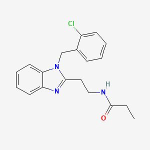 molecular formula C19H20ClN3O B5587183 N-(2-{1-[(2-CHLOROPHENYL)METHYL]-1H-1,3-BENZODIAZOL-2-YL}ETHYL)PROPANAMIDE 