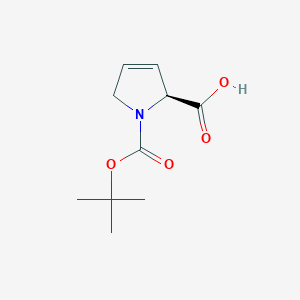 molecular formula C10H15NO4 B558720 (S)-1-(tert-Butoxycarbonyl)-2,5-dihydro-1H-pyrrole-2-carboxylic acid CAS No. 51154-06-4