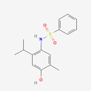 molecular formula C16H19NO3S B5587217 N-(4-hydroxy-5-methyl-2-propan-2-ylphenyl)benzenesulfonamide 