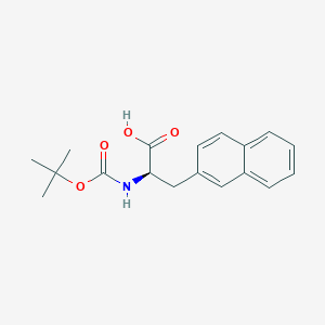 molecular formula C18H21NO4 B558726 (R)-2-((tert-Butoxycarbonyl)amino)-3-(naphthalen-2-yl)propanoic acid CAS No. 76985-10-9