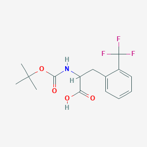 molecular formula C15H18F3NO4 B558731 Boc-2-(trifluoromethyl)-L-phenylalanine CAS No. 167993-21-7