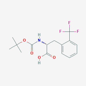 molecular formula C15H18F3NO4 B558732 (R)-2-((tert-butoxycarbonyl)amino)-3-(2-(trifluoromethyl)phenyl)propanoic acid CAS No. 346694-78-8