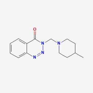 molecular formula C14H18N4O B5587325 3-[(4-Methylpiperidin-1-yl)methyl]-1,2,3-benzotriazin-4-one 