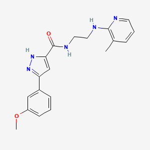 molecular formula C19H21N5O2 B5587498 3-(3-methoxyphenyl)-N-[2-[(3-methylpyridin-2-yl)amino]ethyl]-1H-pyrazole-5-carboxamide 